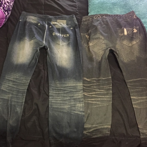 two pairs of "jean leggings" - Picture 3 of 4