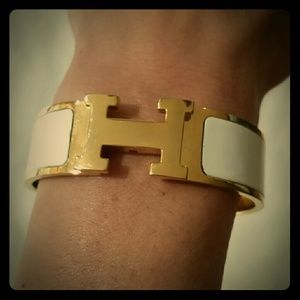 H cuff logo Hermes large bracelet