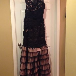 VM by Mori Lee dress in black/ nude