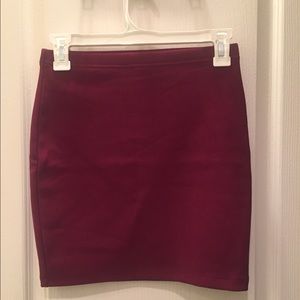 Burgundy mini skirt