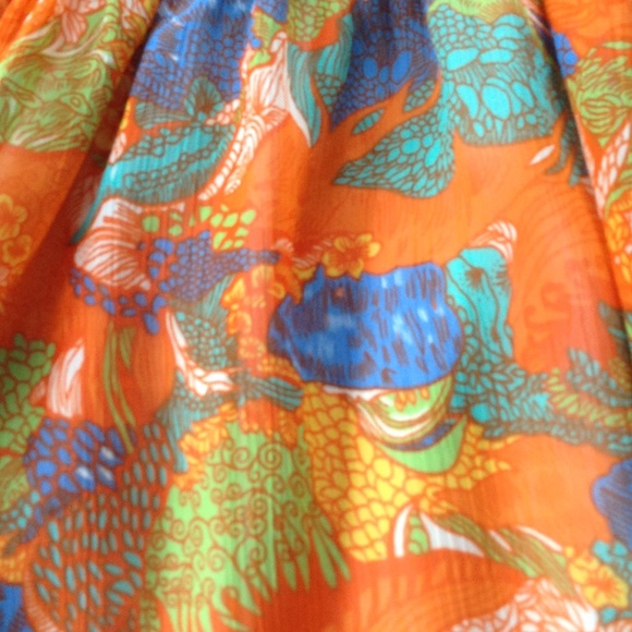 Beautiful dress orange unique print - Picture 2 of 4