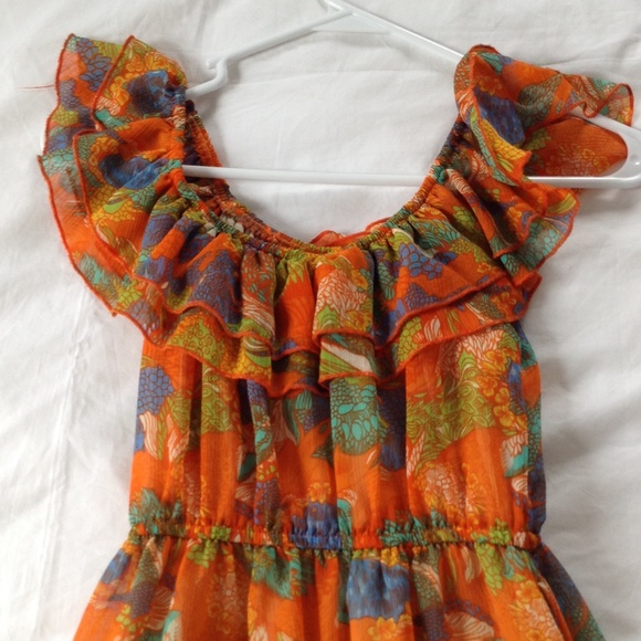 Beautiful dress orange unique print - Picture 4 of 4