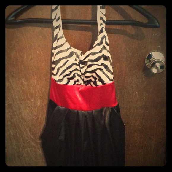 Stylish Zebra Print Party Dress
