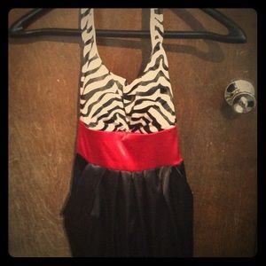 Stylish Zebra Print Party Dress