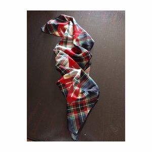Silk Scarf in Classic Tartan Style Plaid