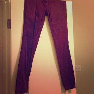Burgundy skinny pants
