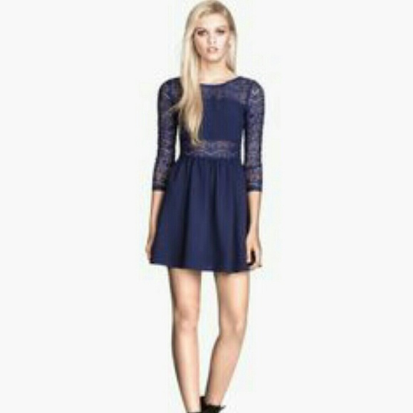 H&M Dresses & Skirts - @shoppingbug18 Navy lace dress
