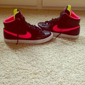 Nike black and pink high tops