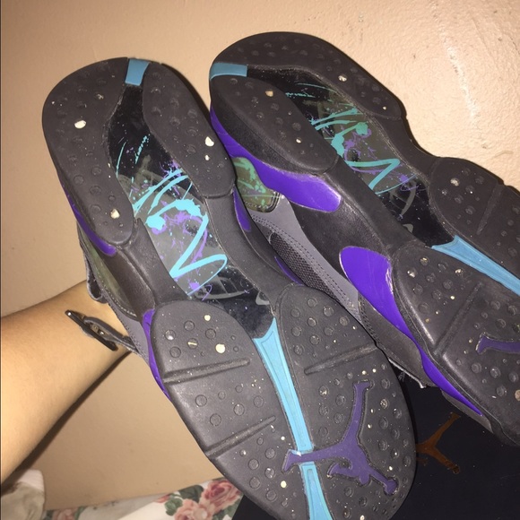 Air Jordan's black purple Aqua.