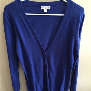 Cotton on S royal blue warm long cardigan