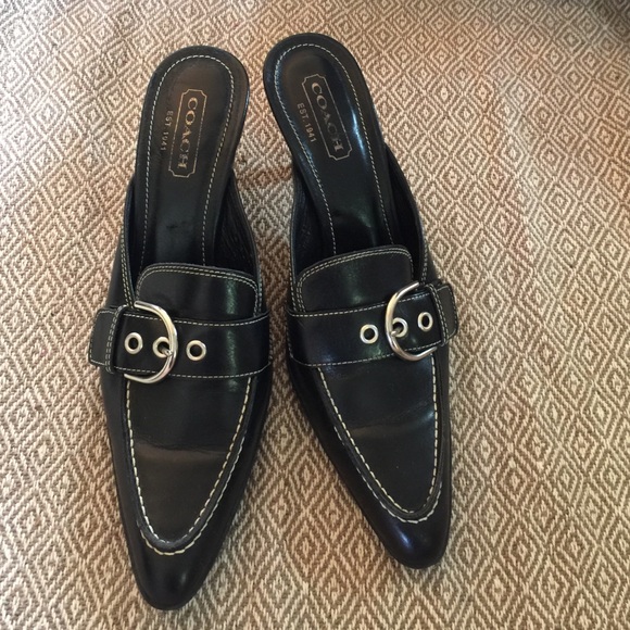 Black leather Coach heels - Picture 1 of 4