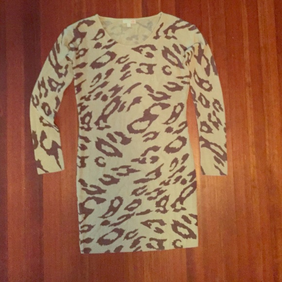Animal print sweater dress