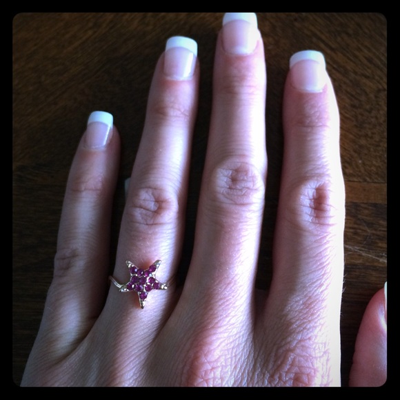 Buy 2 Get 3 FREE! Pink Crystal Gold Ring - Picture 1 of 3