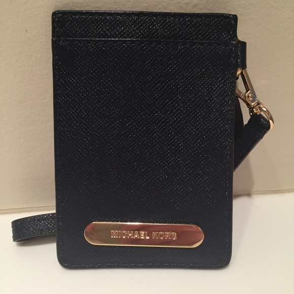 Michael Michael Kors Mk Logo Leather Id Case