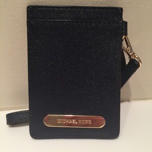 Michael Michael Kors Mk Logo Leather Id Case