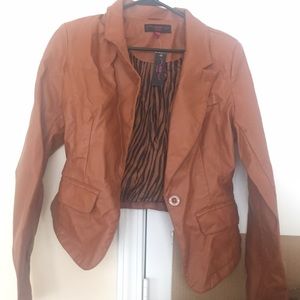 leather brown jacket