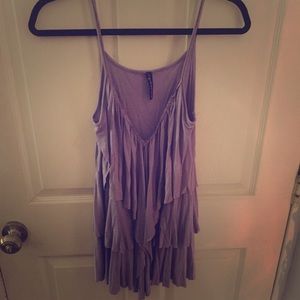 Lavender Ruffled Tank Top.