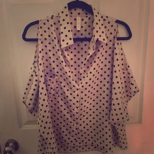 Cream & Black Polka Dot Blouse