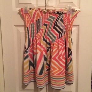 BCBGMAXAZRIA multi colored tube top.