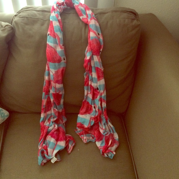 Large Flamingo print scarf