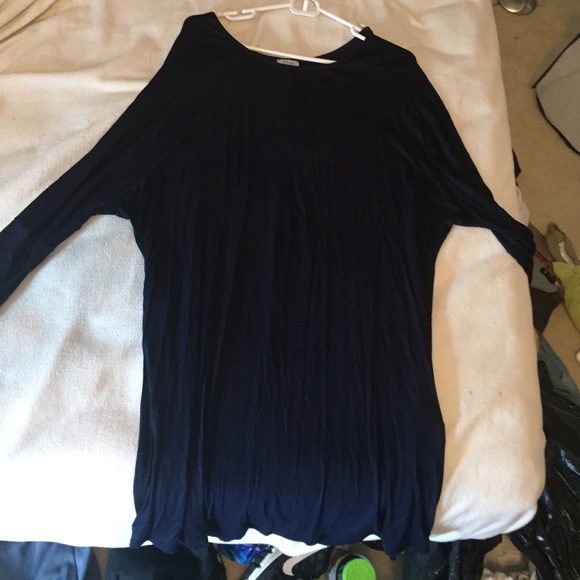 Navy blue piko dress long sleeve