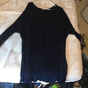 Navy blue piko dress long sleeve