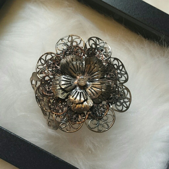 Large Flower Metal Bracelet