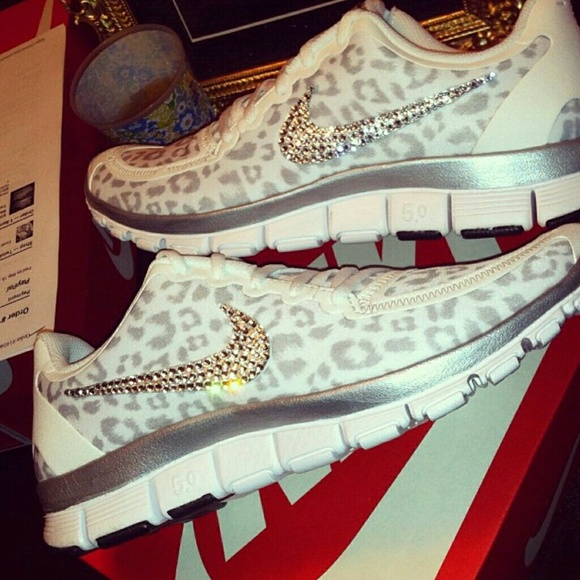 Authentic Nike Free Runs Blinged Swoosh
