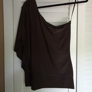 One shoulder drape top