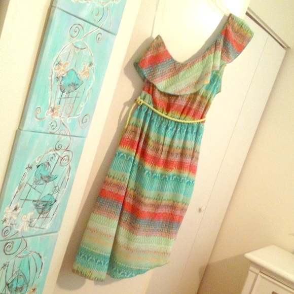 NWOT multicolored ruffled sundress perfection!
