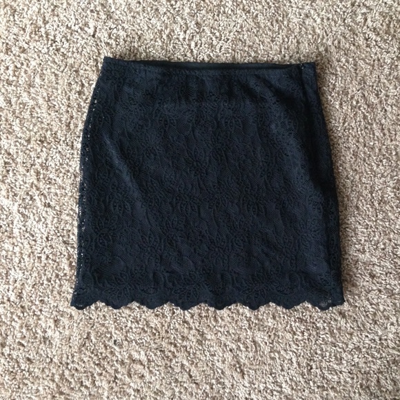 Small Zara black mini skirt with lace overlay