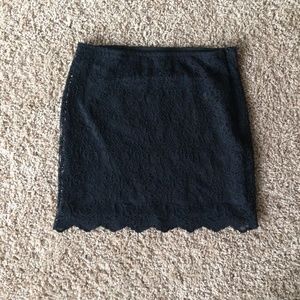 Small Zara black mini skirt with lace overlay