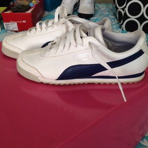 Puma Roma in navy blue and white