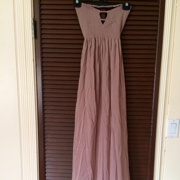ANGL- Elastic Tube Top Dress- Muave/Taupe