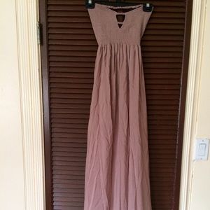 ANGL- Elastic Tube Top Dress- Muave/Taupe