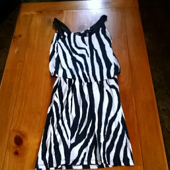 Zebra print dress worn once super cute!