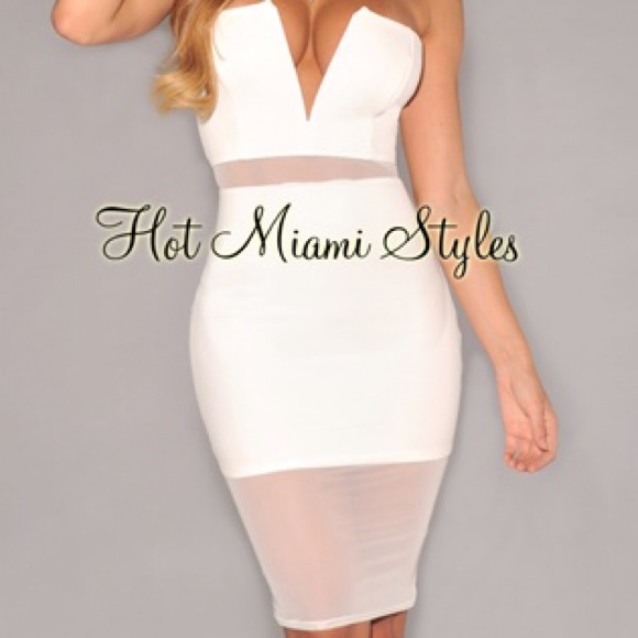 Plunging V Neck off white dress, never worn!