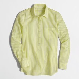 JCrew Factory Stripe Pocket Popover - Yellow - XS