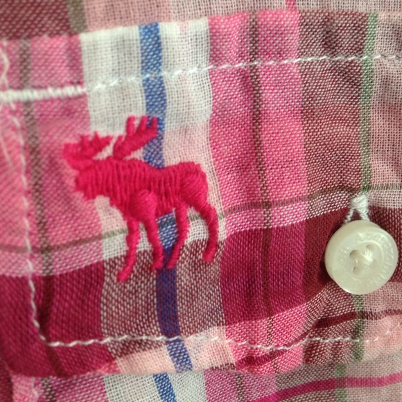 A&F Pink Plaid Shirt - Picture 3 of 3