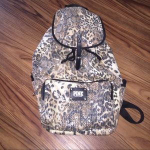 Victoria's Secret Pink Bling Leopard Backpack