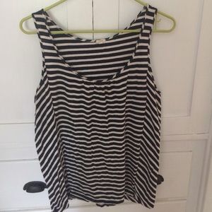 Navy and white striped tank top