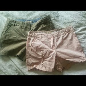 J. Crew chino shorts, 5" inseam size 8, 2 pair