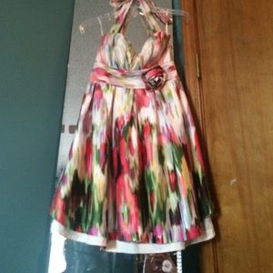 Multicolored halter dress
