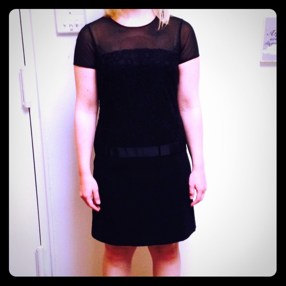 Ann Taylor Mesh and Lace Drop Waist Shift, size 6