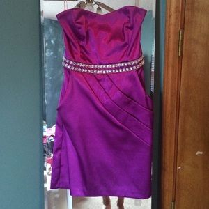 Purple strapless special event dress