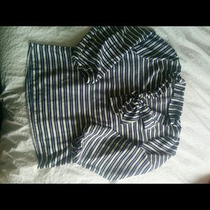 Modcloth stripe tie neck blouse