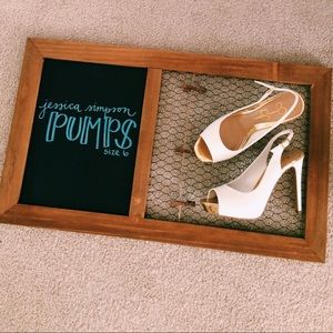 Jessica Simpson White Peep Toe Pumps