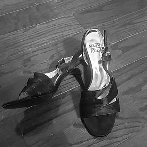 Black strapped heels
