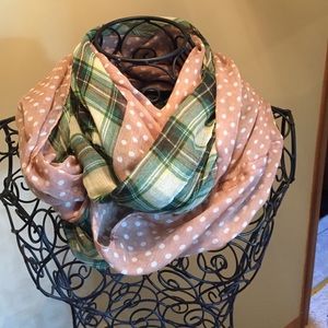 Cute polka dot and plaid scarf