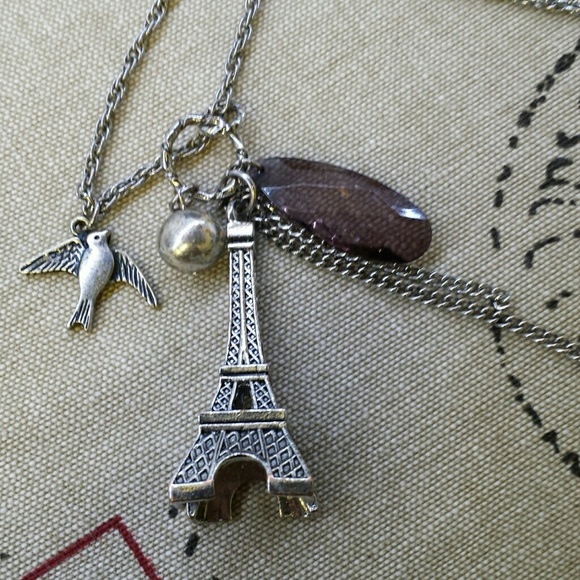 Traveler Eiffel Tower Silver Toned Necklace